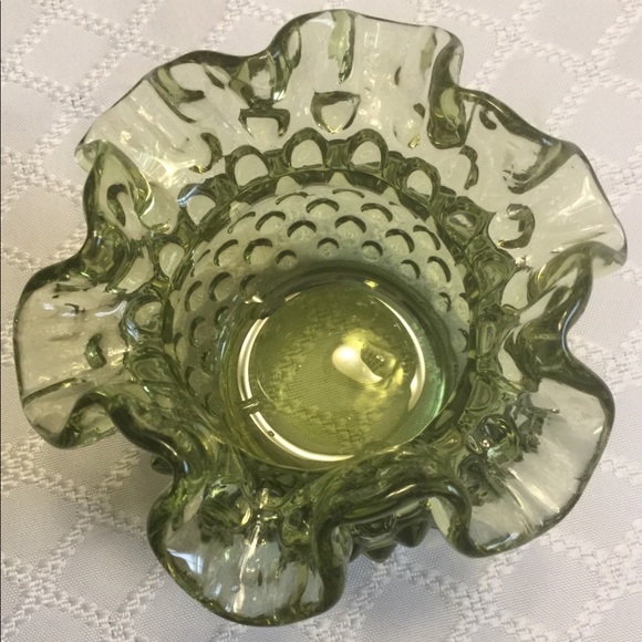 Fenton Green Hobnail Vase - Picture 2 of 4